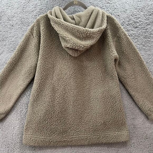 Koolaburra by UGG Women's Size Small Fleece Hooded Pullover 1/4 Zip Tan Cozy - Picture 9 of 9